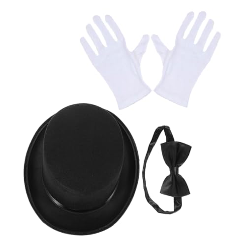 COLLBATH Zylinder- Und Fliege-handschuh-set – Detektiv-rollenspiel-zubehör Für Männer – Kostüm-requisiten – Für Halloween Und Cosplay von COLLBATH