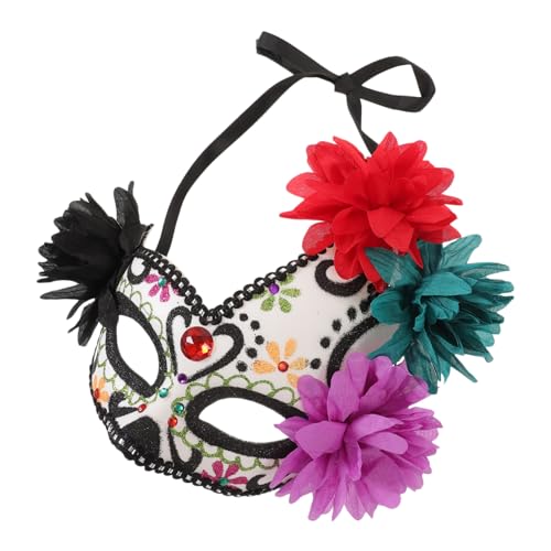COLLBATH Karneval Maske Mit Blumenmuster Mexikanische Tag Der Toten Maske Für Halloween Und Kostümfeiern Leichte Und Tragbare Gesichtsmaske Flammen von COLLBATH