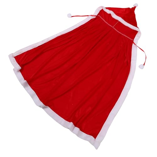 COLLBATH Samtmantel für Weihnachtsfrau Weihnachtsmannumhang Weihnachtsmannrobe für Jungen und Mädchen rot Weihnachtsumhang Tanzparty-Outfit von COLLBATH