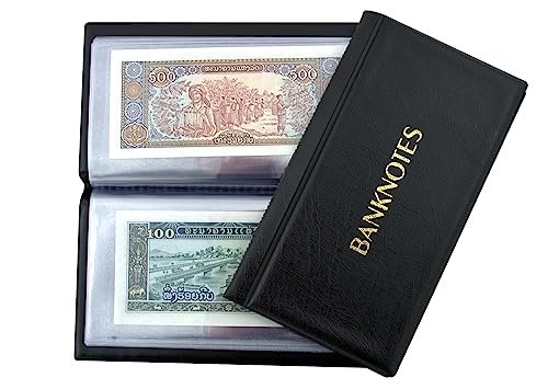 SAMMLERALBUM FÜR BANKNOTEN HINWEISE Banknotenalbum mit 20 Seiten 8x17cm (Schwarz) von COLLECTOR