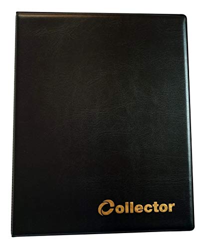 Collector - Münz-Sammelalbum für 120 Verschiedene Münzen-Größen, für 2 Euro Münzen und andere mittlere Größe - mit Seiten - Mattschwarz von COLLECTOR