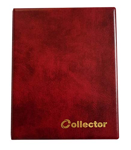 Collector Münz-Sammelalbum für 120 Verschiedene Münzen-Größen, für 2 Euro Münzen und andere mittlere Größe - mit Seiten - Rot Münzalbum von COLLECTOR