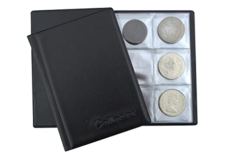 COLLECTOR Münzenalbum für 48 große Münzen Crown 5 Pound, Buchordner - Schwarz von COLLECTOR