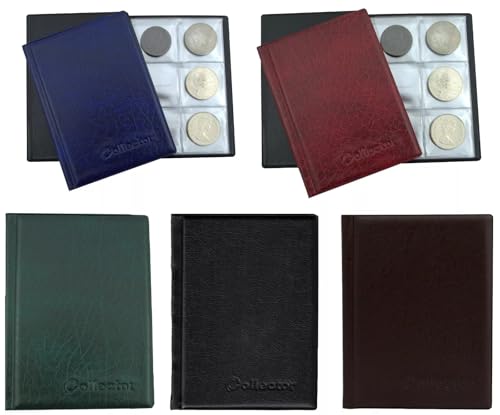 COLLECTOR - Münzalbum für 48 Große Münzen – Kompatibel mit Crown 5 £, 5 Euro €, 10€, 20€, 25€, 30€ und 50€ (Durchmesser 30-45 mm) Sammelalbum - Grün von COLLECTOR