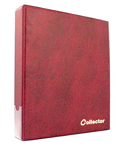 Collector Banknotenalbum mit 15 Seiten für Verschiedene Banknoten-Größen - mit Seiten und Weiß Trennblättern + Index - Rot von COLLECTOR