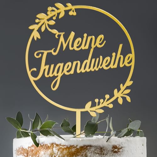 COLOFALLA 1 Stück Jugendweihe Cake Topper Jugendweihe Deko Jugendweihe Topper Meine Jugendweihe Torten Topper Gold Acryl Kuchen Topper Jugendweihe COLOFALLA 1 Stück Jugendweihe Cake Topper Jugendweihe Deko Jugendweihe Topper Meine Jugendweihe Torten Topper Gold Acryl Kuchen Topper Jugendweihe von COLOFALLA