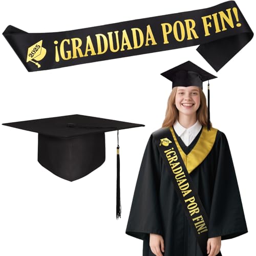 COLOFALLA 2025 Abschiedsgeschenke 2025 Abitur Geschenk auf Spanisch Abschied Deko Bachelor Hut Schärpe ¡Graduado por fin! (Mädchen) von COLOFALLA
