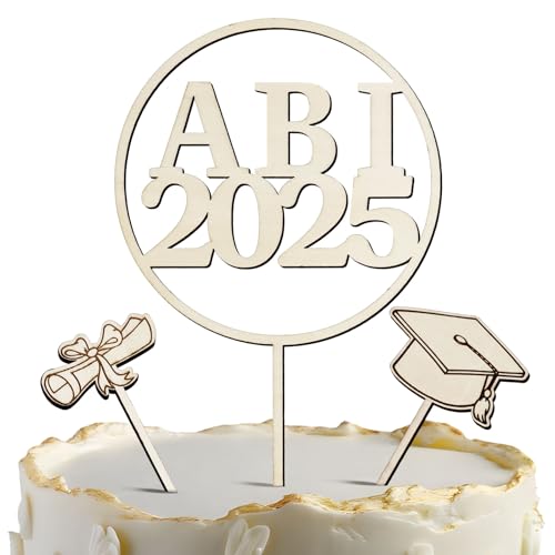 COLOFALLA 3 Stk Abitur 2025 Tortendeko Abi Holz Torten Topper Cake Topper Geschenke Abschluss Prüfung Bestanden Cupcake Topper Abschlussfeier Graduation Party Deko COLOFALLA 3 Stk Abitur 2025 Tortendeko Abi Holz Torten Topper Cake Topper Geschenke Abschluss Prüfung Bestanden Cupcake Topper Abschlussfeier Graduation Party Deko von COLOFALLA