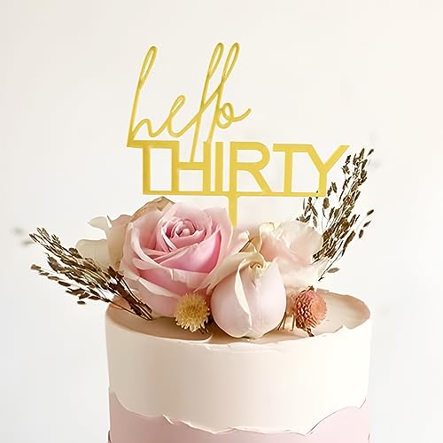 COLOFALLA 30. Geburtstag Gold Cake Topper Torten Topper Acryl 30 Geburtstag Tortendeko Kuchen Topper zum 30. Geburtstag Hello Thirty Cupcake Topper Geburtstagsdeko für Frau Mann COLOFALLA 30. Geburtstag Gold Cake Topper Torten Topper Acryl 30 Geburtstag Tortendeko Kuchen Topper zum 30. Geburtstag Hello Thirty Cupcake Topper Geburtstagsdeko für Frau Mann von COLOFALLA