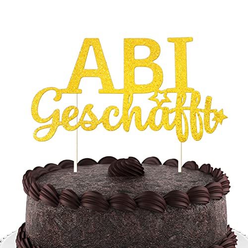 COLOFALLA Cake Topper Abi Geschafft Abitur 2024 Tortendeko Gold Glitzer Torten Topper Abschluss Bestandene Prüfung Cupcake Deko Tortenstecker Abschlussfeier Graduation Party Deko Geschenke COLOFALLA Cake Topper Abi Geschafft Abitur 2024 Tortendeko Gold Glitzer Torten Topper Abschluss Bestandene Prüfung Cupcake Deko Tortenstecker Abschlussfeier Graduation Party Deko Geschenke von COLOFALLA