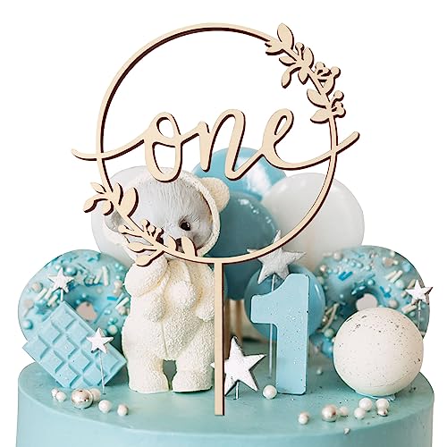 COLOFALLA Cake Topper One im Kranz Tortendeko Holz Torten Topper Cupcake Topper 1. Geburtstag Kuchen Deko für Babyparty Neutral Wild One Kindergeburtstag Mädchen Junge COLOFALLA Cake Topper One im Kranz Tortendeko Holz Torten Topper Cupcake Topper 1. Geburtstag Kuchen Deko für Babyparty Neutral Wild One Kindergeburtstag Mädchen Junge von COLOFALLA