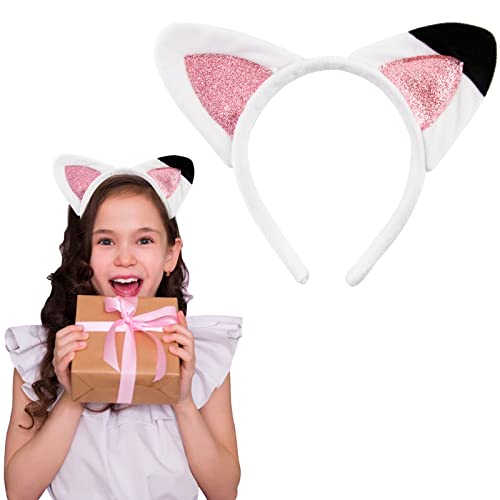 COLOFALLA Katzenohren Haarreif Katzen Stirnband Weiß Glitzer Karneval Halloween Haarreif Accessoires Kostüm Zubehör für Karneval Fasching Mottoparty Party COLOFALLA Katzenohren Haarreif Katzen Stirnband Weiß Glitzer Karneval Halloween Haarreif Accessoires Kostüm Zubehör für Karneval Fasching Mottoparty Party von COLOFALLA