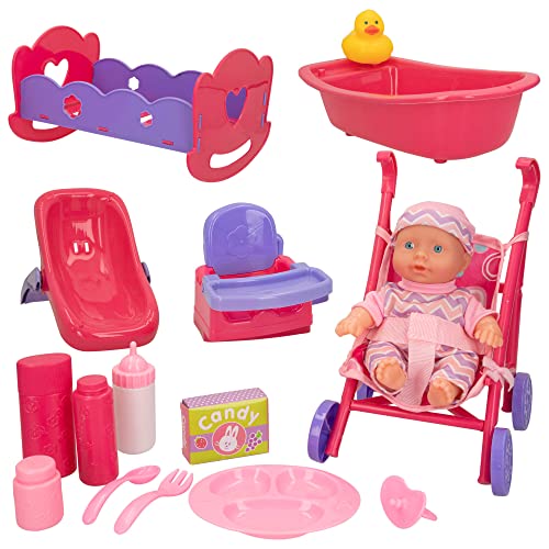 ColorBaby 49583 Baby-Set 20 cm Colorbaby'S C/Ausstattung & Acc + 24 m von COLORBABY