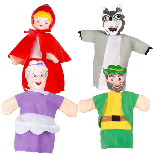 COLORBABY Cucu Show Set Rotkäppchen-Puppen, 4 Puppen, 25 cm, weiche und sichere Materialien, Kinderspielzeug, für Gruppenspiele oder Familienzeit (39166) von COLORBABY