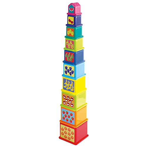 COLORBABY Play, Quadratische Würfel Turm Spiel (44285) von COLORBABY