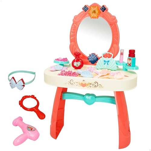 ColorBaby, Schminktisch mit Licht und Sound, Prinzessinnen, inkl. Zubehör, Kinderschönheit, Schminkspiel, Schminktisch, Schminktisch für Mädchen, Spielzeug für Mädchen 3 Jahre (47378) von COLORBABY