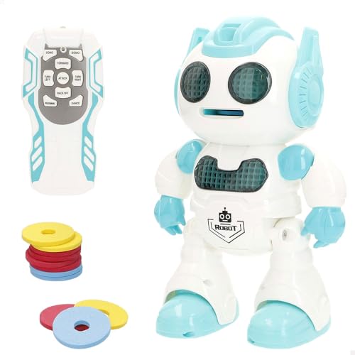 ColorBaby 47836 Warriors Roboter, ferngesteuertes Spielzeug, intelligentes und interaktives Spielzeug, 23 cm, Licht und Sound, UFO-Werfer, Robotik, ferngesteuerte Roboter, Spielzeug für Kinder ab 3 ColorBaby 47836 Warriors Roboter, ferngesteuertes Spielzeug, intelligentes und interaktives Spielzeug, 23 cm, Licht und Sound, UFO-Werfer, Robotik, ferngesteuerte Roboter, Spielzeug für Kinder ab 3 von COLORBABY