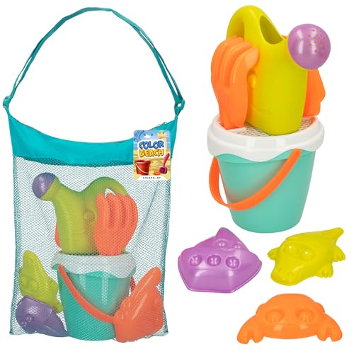 ColorBaby 49271 Ohne Charakter Strandset mit Eimer, Zedernholz, Schaufeln, Gießkanne und Formen, bunt, 8 piezas ColorBaby 49271 Ohne Charakter Strandset mit Eimer, Zedernholz, Schaufeln, Gießkanne und Formen, bunt, 8 piezas von COLORBABY