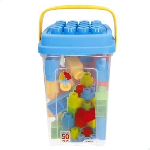 ColorBaby Pieces 50 Maxi, Stapelbar, Mega Blocks Building Game, Toys for Babies, Cube Bricks Construction Children (49280) von COLORBABY