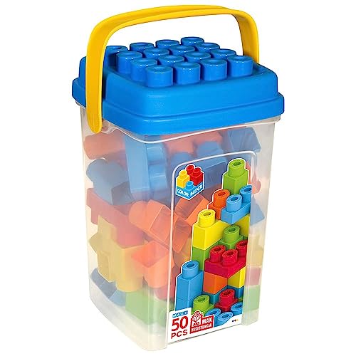 ColorBaby Bauteile, 50 Maxi, stapelbare Babys, Spielzeugziegel, Mega Blöcke, Babyspielzeug, Würfel Bausteine Kinder (49280) von COLORBABY