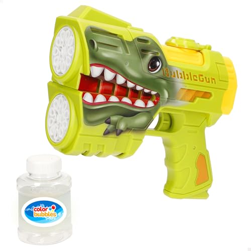ColorBaby Color Bubbles Elektrische Seifenblasenpistole Croc, Krokodil-Design, inkl. 110 ml Flasche Blasen und Batterien, einfach zu bedienen, optimal für den Außenbereich (39097) von COLORBABY