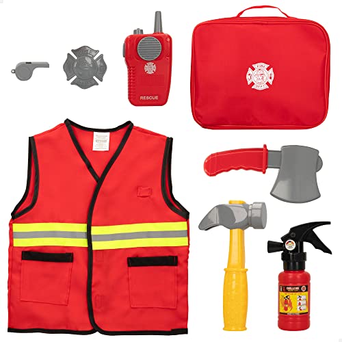 ColorBaby 49958 Feuerwehr-Set für Kinder mit Koffer, Weste und Zubehör / Feuerwehrkoffer für Kinder, Spielzeug für Kinder / Feuerwehr-Zubehör, Spielzeug, Feuerwehrmann von COLORBABY