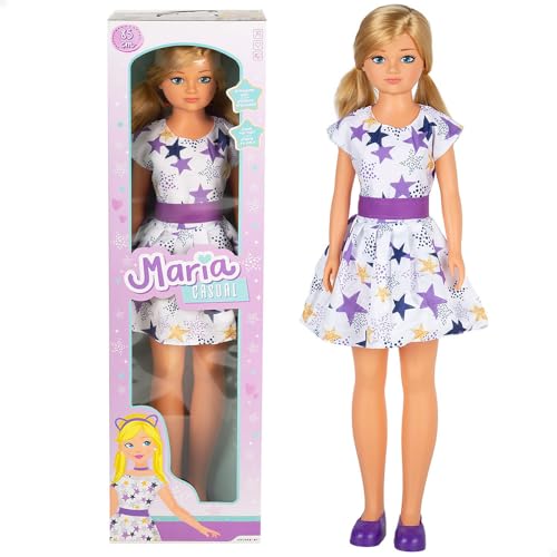ColorBaby Große Maria-Puppe, 85 cm, Blondes und langes Haar, zum Stylen, Beine und Arme, Sternenkleid, Kleidung mit Klettverschluss, Spielzeug für Kinder von 3 Jahren (47699) von COLORBABY