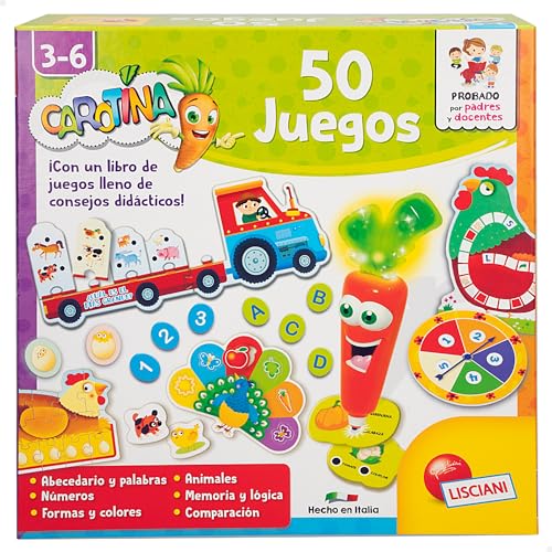 ColorBaby Lisciani 47620 Carotina 50 Spiele, Brettspiel, elektronischer sprechender Stift, doppelseitiges Brett, 55 Spielsteine, 24 Memo-Karten, 10 Puzzles, Maxi-Poster, 3 Jahre ColorBaby Lisciani 47620 Carotina 50 Spiele, Brettspiel, elektronischer sprechender Stift, doppelseitiges Brett, 55 Spielsteine, 24 Memo-Karten, 10 Puzzles, Maxi-Poster, 3 Jahre von COLORBABY