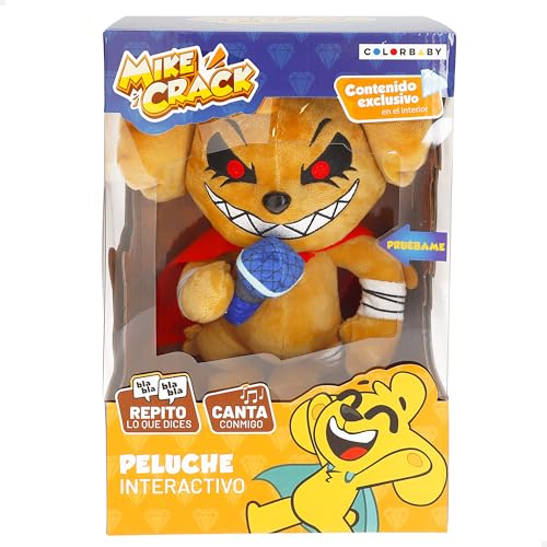 ColorBaby Mikecrack, Interaktives Plüschtier, Hund Mike.Exe, mit Musik, Aufnahme und Sprachwiedergabe, YouTube-Spielzeug, 29 cm, singt Punto Exe, wiederholt das, was Sie Sagen (85425) von COLORBABY