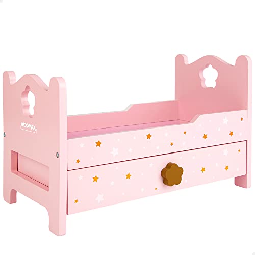 ColorBaby WOOMAX 49363 Puppenbett aus Holz + 3 A von WOOMAX