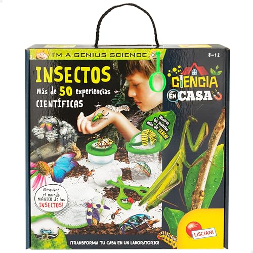 Colorbaby Lisciani 47633 I'm A Genius, Wissenschaftslabor, 50 wissenschaftliche Experimente mit Insekten, inklusive Netz, Pinzette, Lupe, Lernspielzeug, Wissenschaft zu Hause, Spielzeug für Kinder ab von COLORBABY