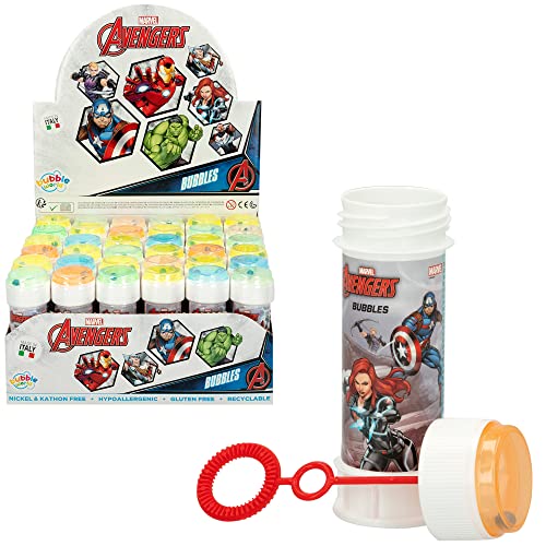 Marvel Avengers 047578PA DULCOP-Pack mit 36 Avengers-Seifenblasen-Seifenblasen-60 ml-047578PA-Mehrfarbig-Kunststoff-Offizielle Lizenz-Kinderspielzeug-Outdoor-Spiel-Ab 3 Jahren, Multicolor Marvel Avengers 047578PA DULCOP-Pack mit 36 Avengers-Seifenblasen-Seifenblasen-60 ml-047578PA-Mehrfarbig-Kunststoff-Offizielle Lizenz-Kinderspielzeug-Outdoor-Spiel-Ab 3 Jahren, Multicolor von COLORBABY