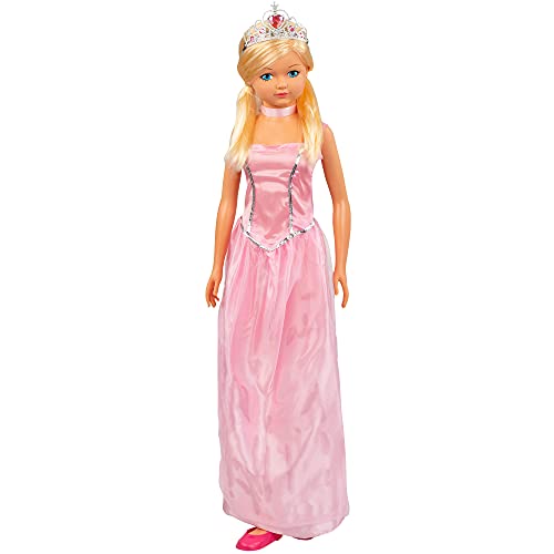 ColorBaby 43993 - Große Puppe, Höhe 105 cm, Prinzessin, Spielzeug für Jungen und Mädchen 3 Jahre, zum Frisieren, Gelenke, Schuhe, Krone von COLORBABY