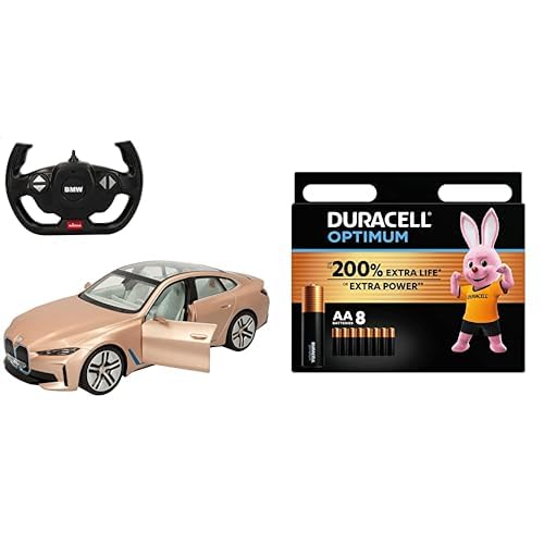 rastar 46977 Auto + Duracell Optimum Batterien AA, 8 Stück, bis zu 200% zusätzliche Lebensdauer oder extra Power von COLORBABY