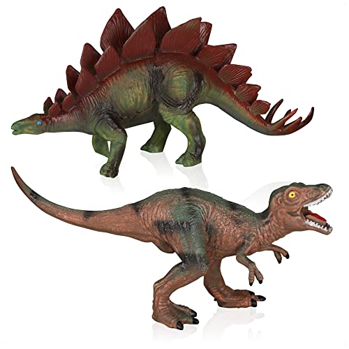 com-four® 2X Dinosaurier - prähistorische Spielfiguren aus Kunststoff - Spielzeug für Kinder - Robuste Dinosaurier zum Spielen [Auswahl variiert] von com-four