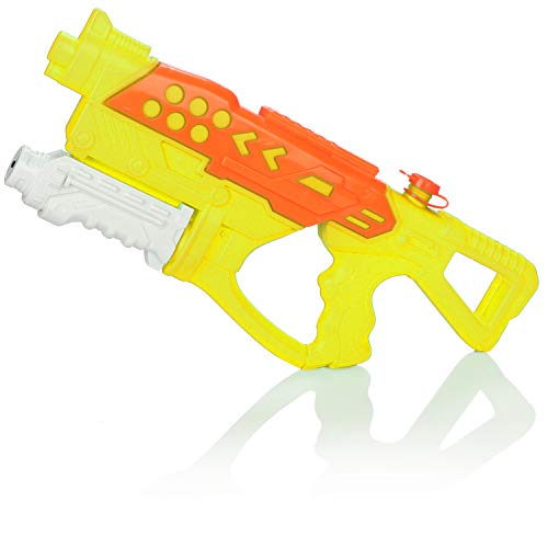 com-four® Wasserpistole mit Pumpe - Wassergewehr mit 850 ml Fassungsvermögen und 8 m Reichweite - Wasser-Spielzeug für Kinder (groß - gelb) von com-four