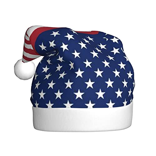 COMAAM Amerikanische Flagge Sterne Streifen Erwachsene Plüsch Weihnachtsmütze Weihnachten Dekorative Hut Geeignet Für Silvester Party Supplies von COMAAM