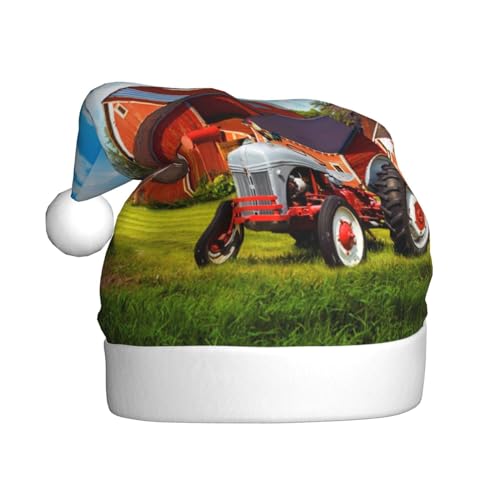 COMAAM Company Farm Traktor Erwachsene Plüsch Weihnachtsmütze Weihnachten Dekorative Hut Geeignet Für Silvester Party Supplies von COMAAM