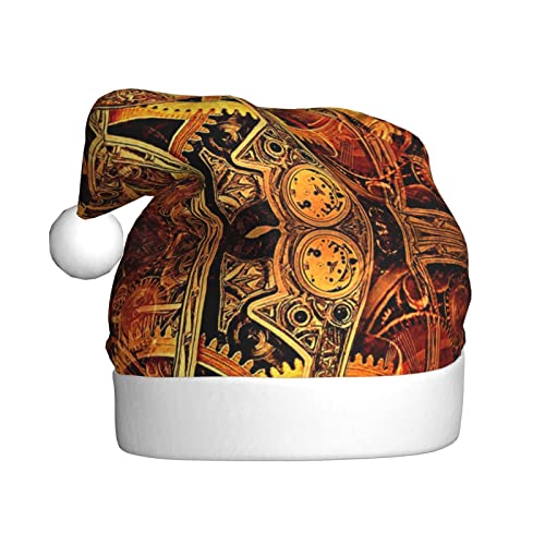 COMAAM Coole Steampunk Gears Erwachsene Plüsch Weihnachtsmütze Weihnachten Dekorative Hut Geeignet Für Silvester Party Supplies von COMAAM