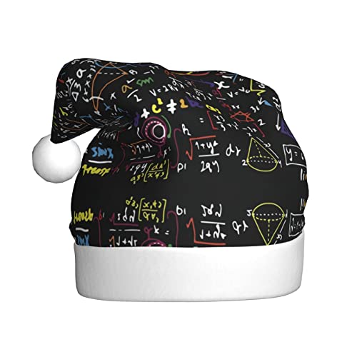 COMAAM Math Formula Erwachsene Plüsch Weihnachtsmütze Weihnachten Dekorative Hut Geeignet Für Silvester Party Supplies von COMAAM