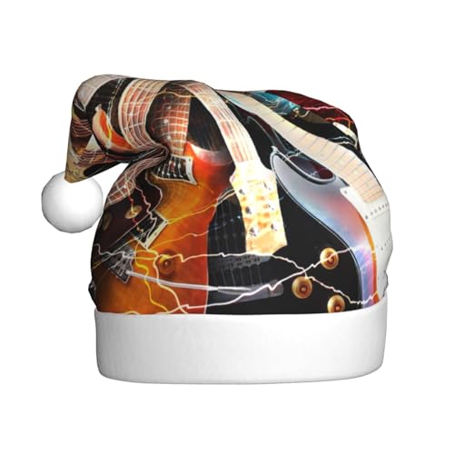 COMAAM Musikgitarre Erwachsene Plüsch Weihnachtsmütze Weihnachten Dekorative Hut Geeignet Für Neujahrs Party Supplies von COMAAM