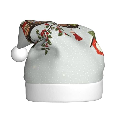 COMAAM Niedliche Weihnachtseulen auf Ast Erwachsene Plüsch Weihnachtsmütze Weihnachten Dekorative Hut Geeignet Für Silvester Party Supplies von COMAAM