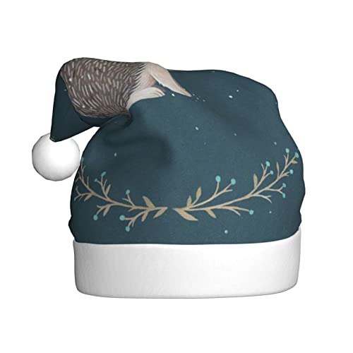 COMAAM Niedlicher kleiner Igel Erwachsene Plüsch Weihnachtsmütze Weihnachten Dekorative Hut Geeignet Für Silvester Party Supplies von COMAAM