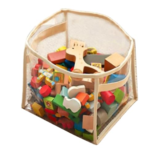 COMFOLIVING Aufbewahrungskörbe,Spielzeugaufbewahrung Taschen | Transparenter verdickter Aufbewahrungskorb,Tragbares Ablagefach mit Griff, faltbares wasserdichtes Spielzeug Sortieren für Spielzimmer von COMFOLIVING