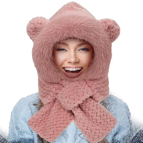COMFOLIVING Bär Hat, Fuzzy Hat - Bär Schal Warmer Bunny Ohrhut,Bär Hood, Bär Kostüm für Familie, Freunde, Kinder, Frauen, Jugendliche, Ältere Menschen, Alle Altersgruppen von COMFOLIVING