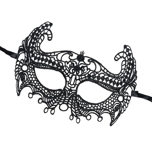 COMFOLIVING Black Masque Costume,Karneval Masque - Kostüm Gesichtsschutz,Festivals Dekoration Zubehör Maskierte Augenmaske Tier geformt für Halloween Karneval Party von COMFOLIVING