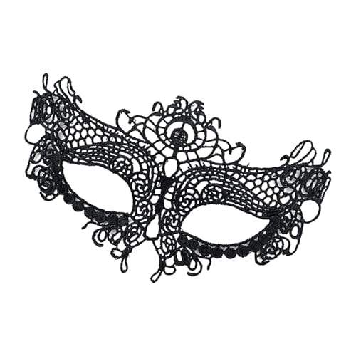 COMFOLIVING Gesichtsschutz in Spitze, schwarzer Kostüm,Elegante Karneval Augenmaske Augenbinde - Festivals Dekoration Zubehör Maskierte Augenmaske Tier geformt für Halloween Karneval Party von COMFOLIVING