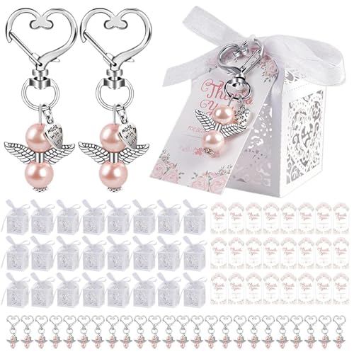 COMFOLIVING Hochzeit Lieblings-Süßigkeitenschachteln, Lieblings-Süßigkeitsboxen, 24 Stück Süßigkeitenboxen, exquisite Geburtstagsgeschenke Multifunktionale Lieblingsdosen mit Metallengel-Anhänger von COMFOLIVING
