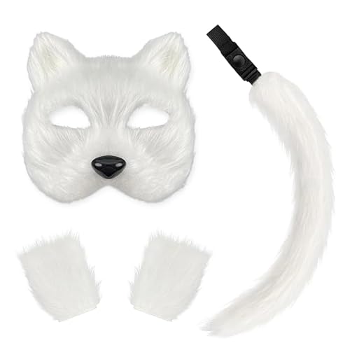 COMFOLIVING Katzenkostüm Erwachsene, Ohren, Katze Katzenohren und Schwanz, Katzenkostüm Set, Katzenschwanz Cosplay, Schwanz & Pfote Handschuhe Cosplay Kostüm Zubehör für Halloween, Rolle COMFOLIVING Katzenkostüm Erwachsene, Ohren, Katze Katzenohren und Schwanz, Katzenkostüm Set, Katzenschwanz Cosplay, Schwanz & Pfote Handschuhe Cosplay Kostüm Zubehör für Halloween, Rolle von COMFOLIVING