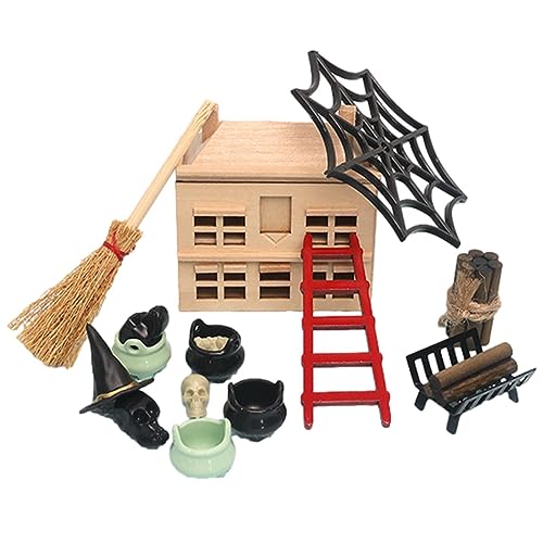 COMFOLIVING Miniatur-Puppenhaus, Miniatur-Spielzeug, Bastelset aus Holz, Zubehör für Puppenhaus aus Holz mit Möbeln für Kinder, Mädchen und von COMFOLIVING